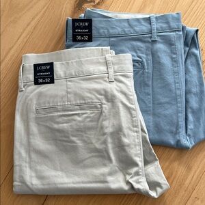 NWT J. Crew Factory Mens Straight Chinos W/ Flex (2 Pairs), Size 36x32